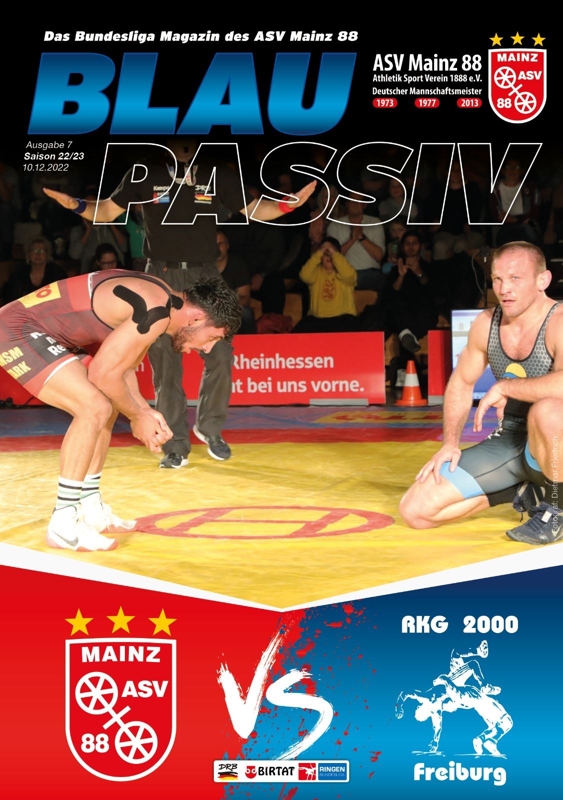 Titelseite: 10.12.2022 ASV Mainz 88 - RKG Freiburg