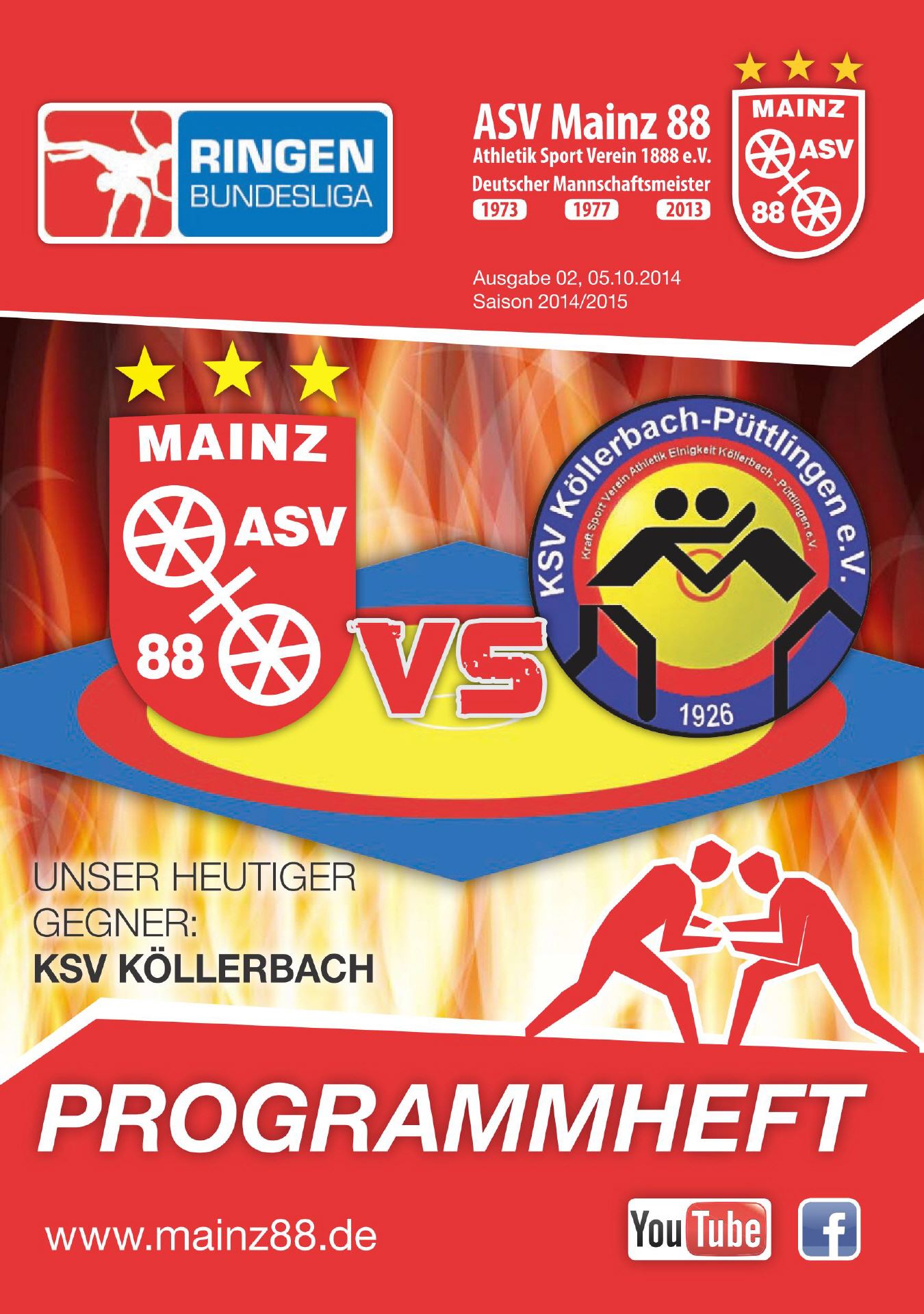 Titelseite: 05.10.2014 ASV Mainz 88 - KSV Köllerbach