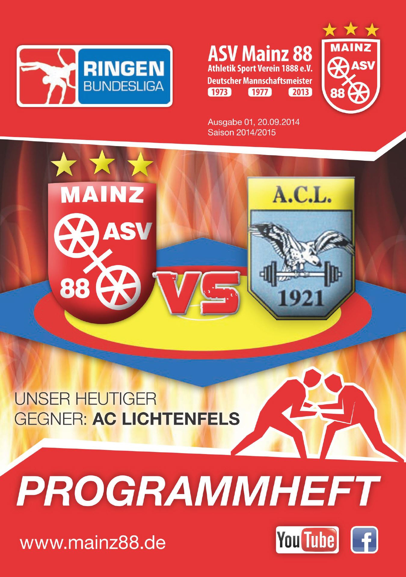 Titelseite: 20.09.2014 ASV Mainz 88 - AC Lichtenfels