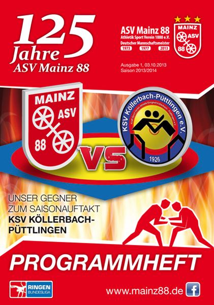 Titelseite: 03.10.2013 ASV Mainz 88 - KSV Köllerbach