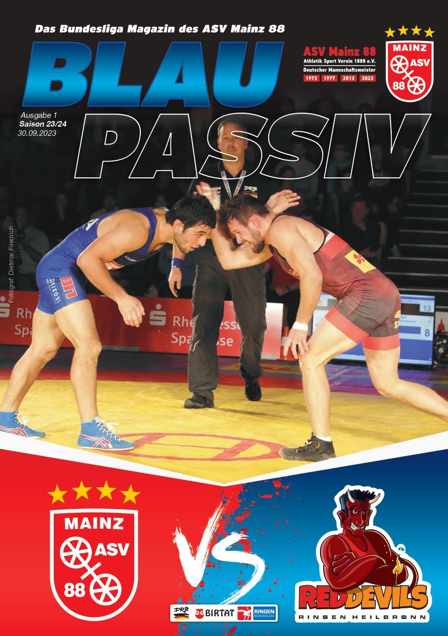 Titelseite: 30.09.2023 ASV Mainz 88 - Red Devils Heilbronn