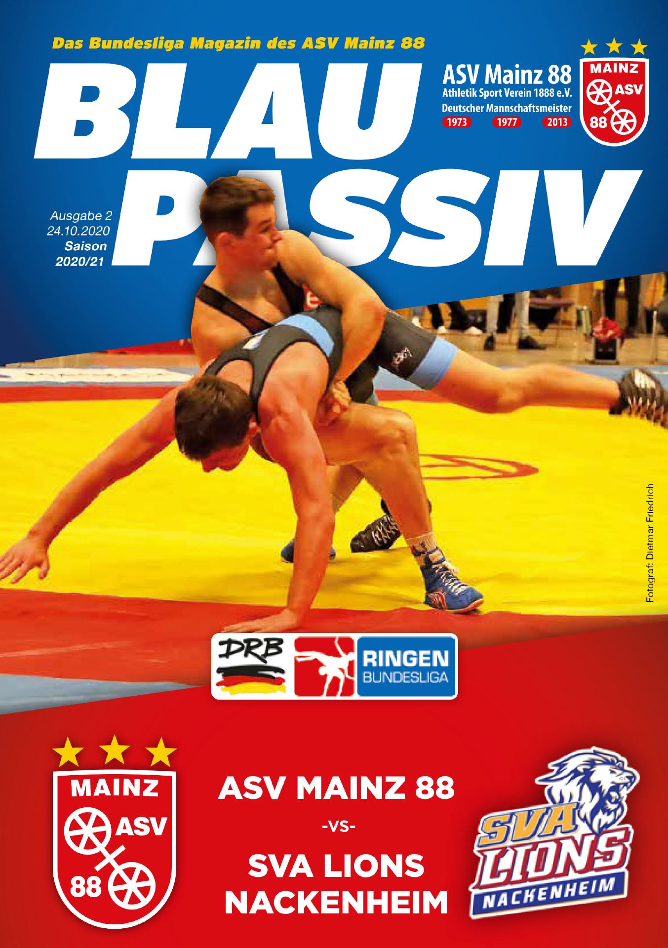 Titelseite: 24.10.2020 ASV Mainz 88 - SV A. Nackenheim
