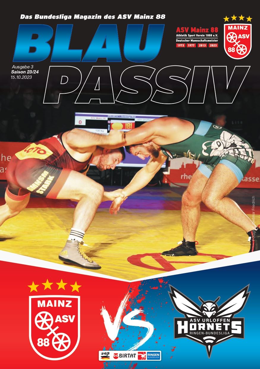 Titelseite: 15.10.2023 ASV Mainz 88 - ASV Urloffen
