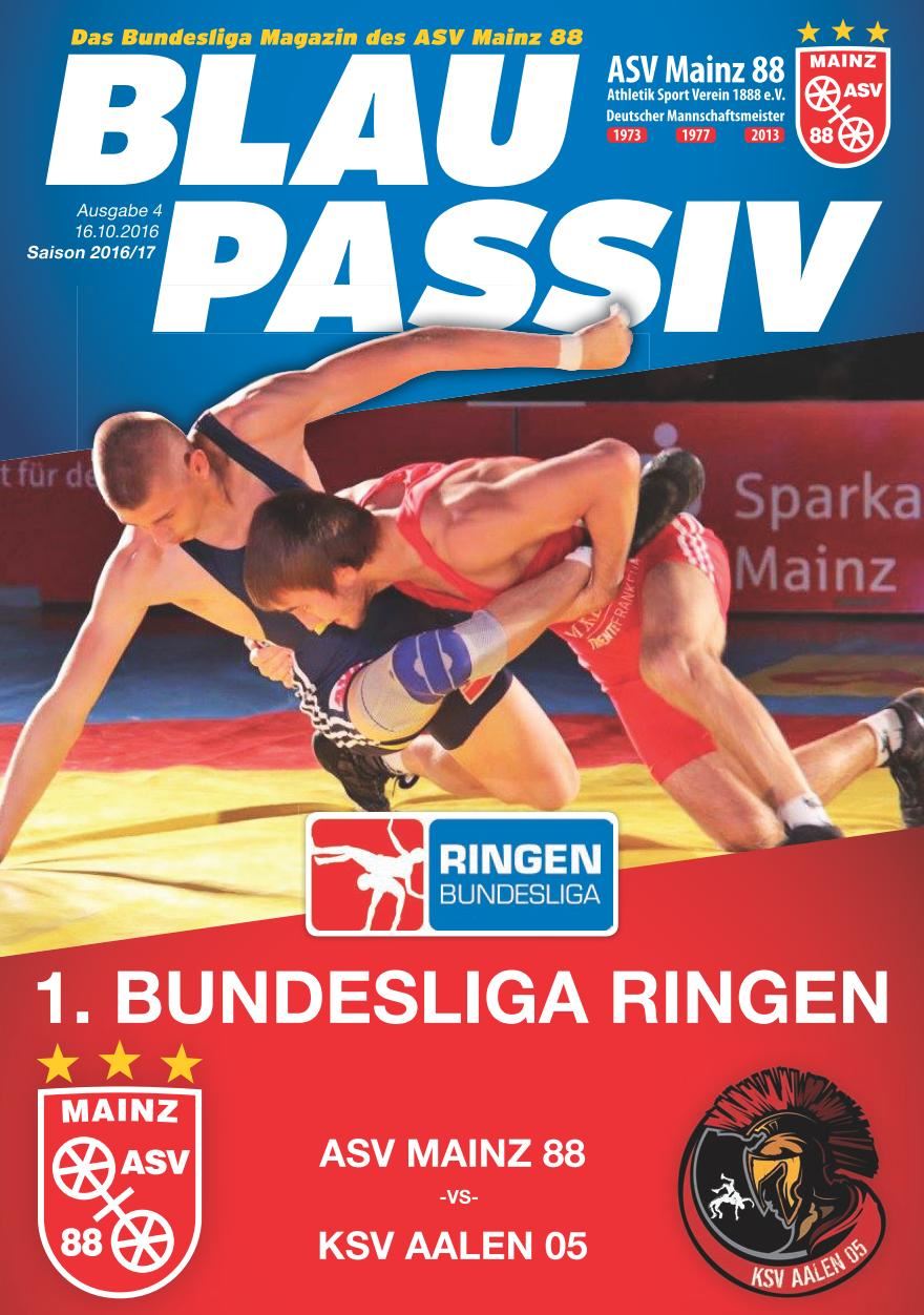 Titelseite: 16.10.2016 ASV Mainz 88 - KSV Aalen 05