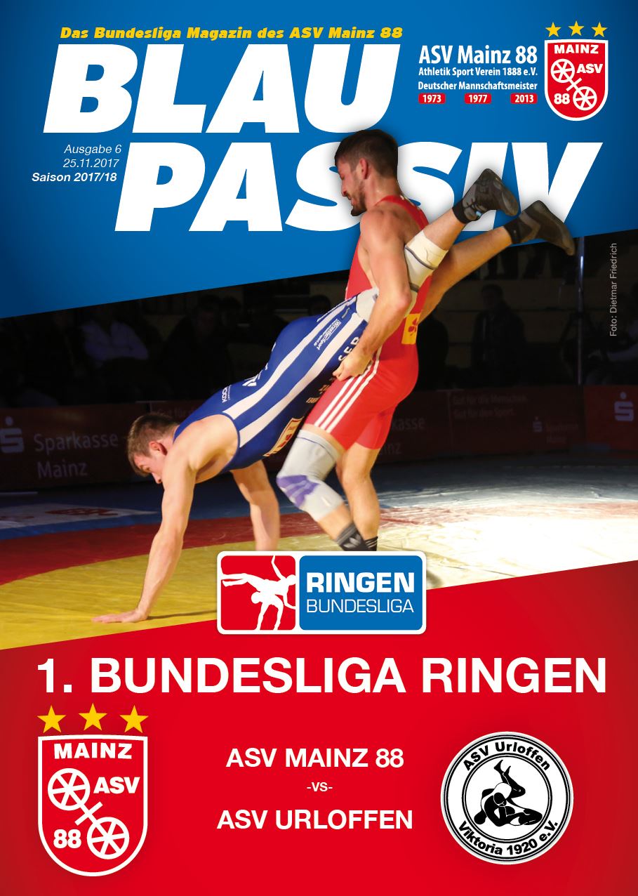 Titelseite: 25.11.2017 ASV Mainz 88 - ASV Urloffen