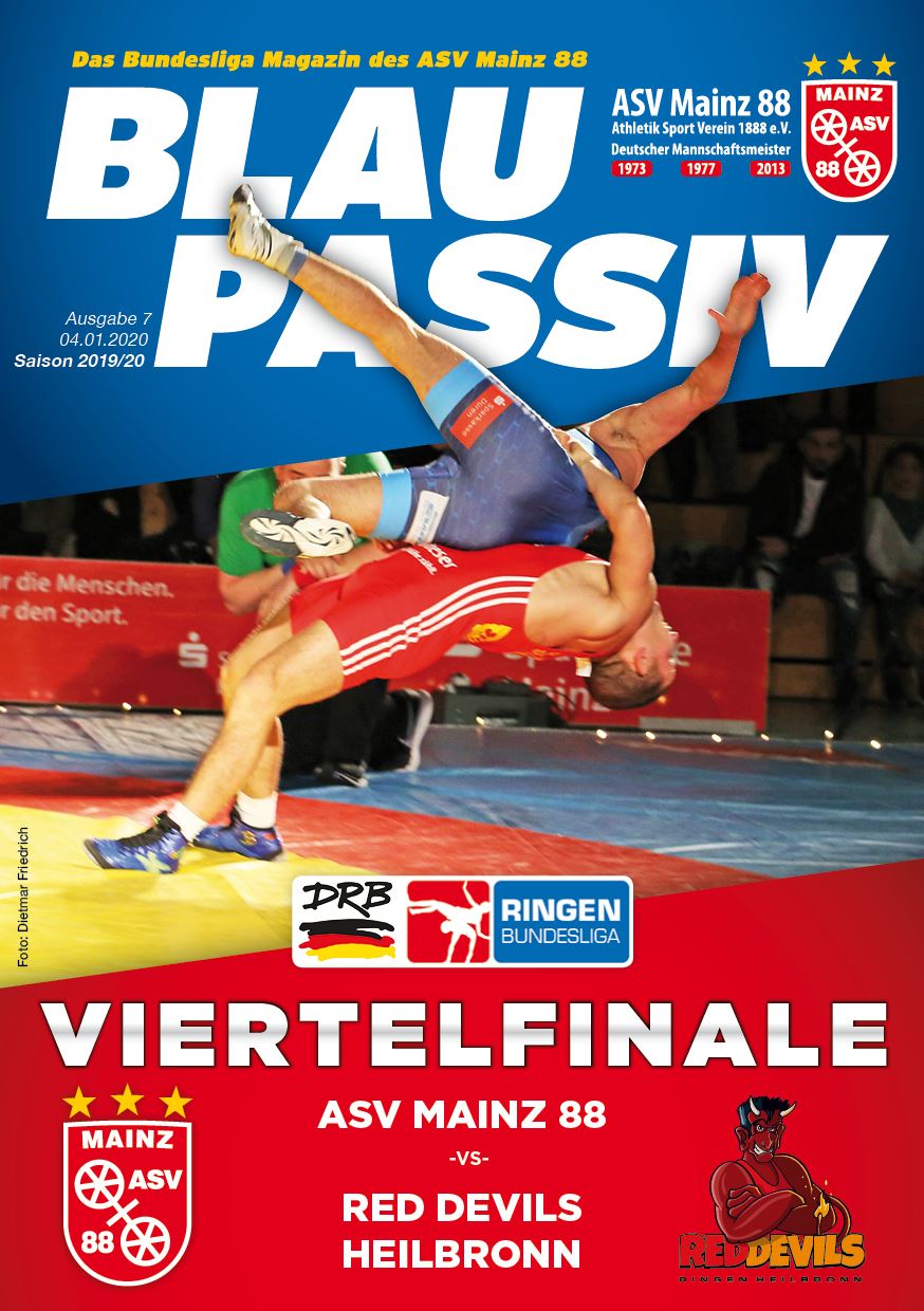 Titelseite: 04.01.2020 ASV Mainz 88 - Red Devils Heilbronn