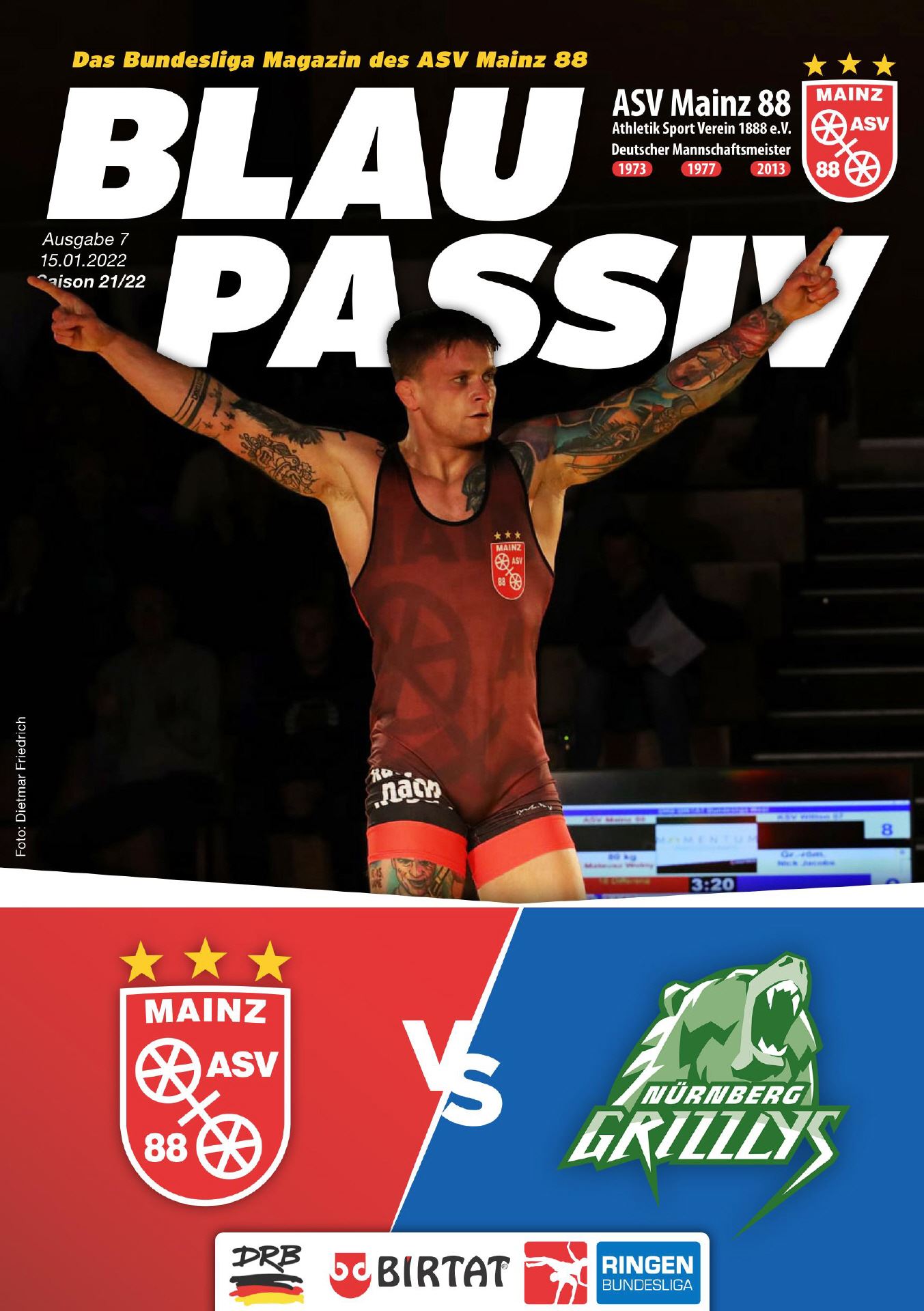 Titelseite: 15.01.2022 ASV Mainz 88 - SV Johannis Nürnberg