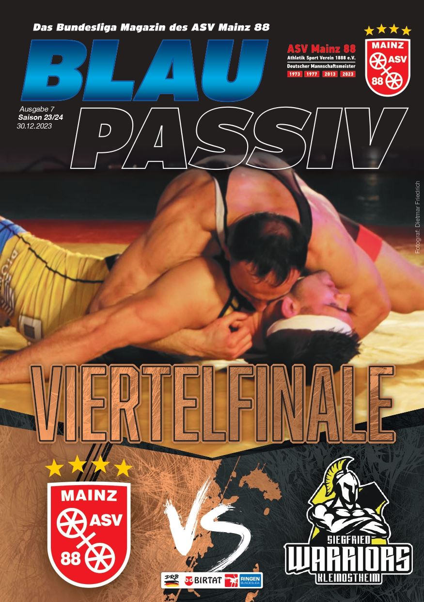 Titelseite: 30.12.2023 ASV Mainz 88 - SC Siegfried Kleinostheim