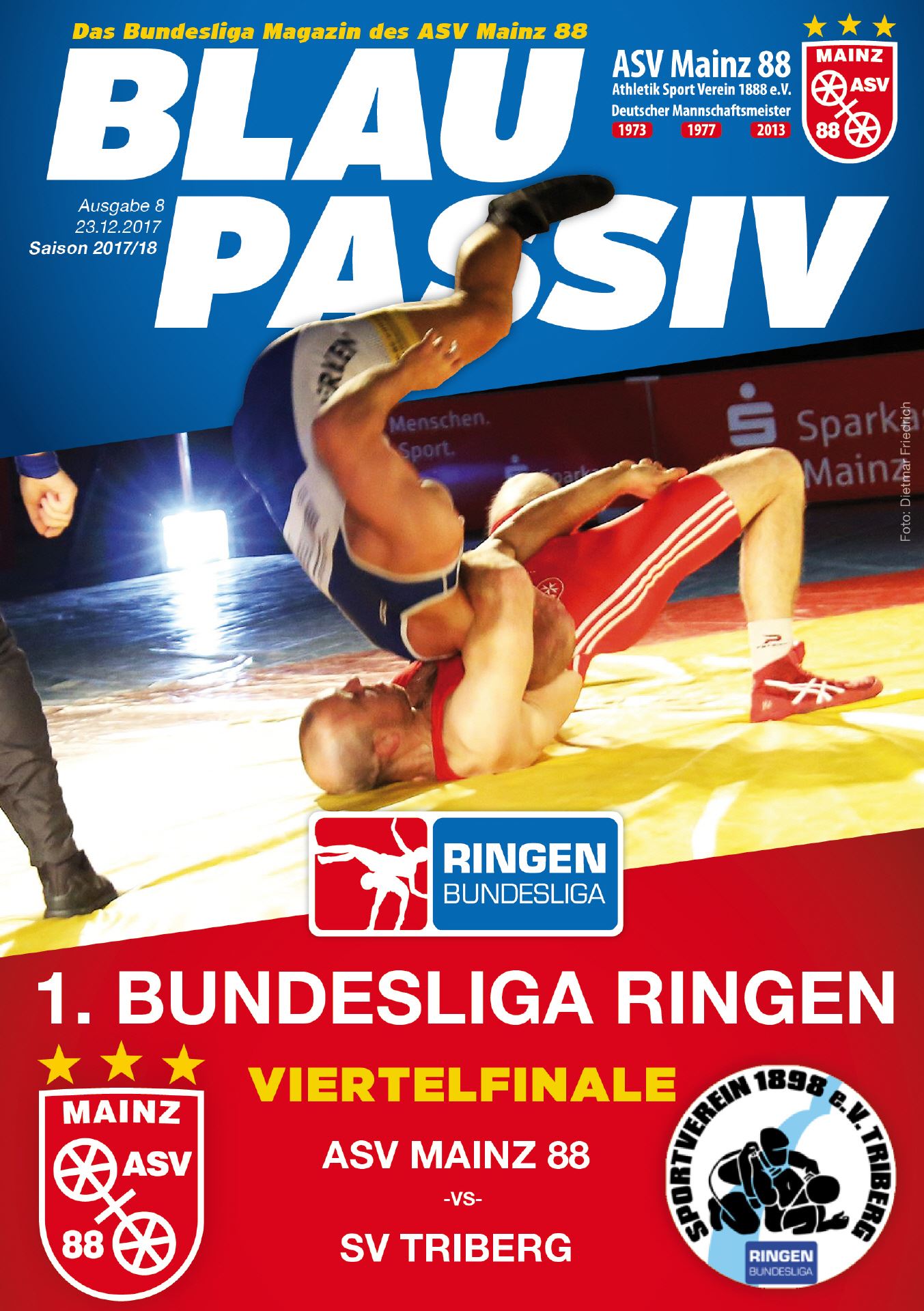 Titelseite: 23.12.2017 ASV Mainz 88 - SV Triberg