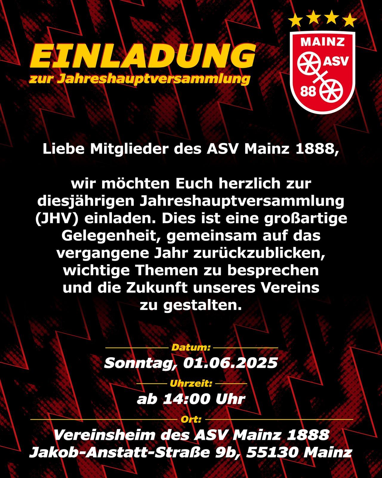 Einladung zur Jahreshauptversammlung